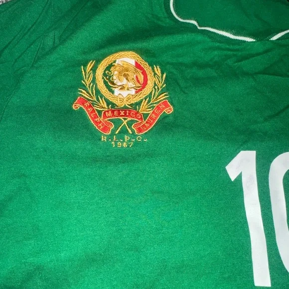 Ralph Lauren Mexico shirt  with White Number and Pony L - Picture 3 of 6